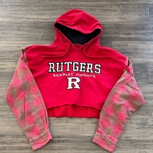 Rutgers Scarlet Knights Women's Red Cropped Hoodie